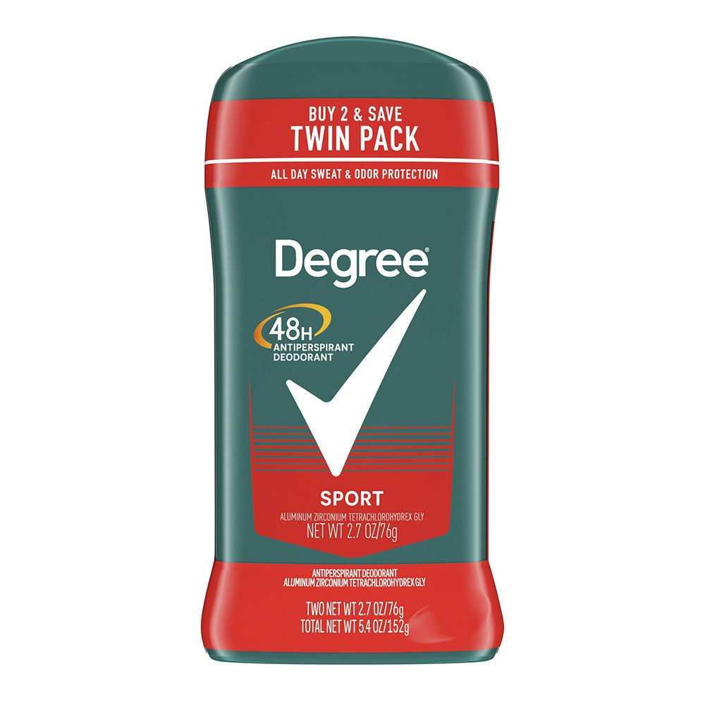 Degree Men Sport 48-Hour Antiperspirant & Deodorant Stick, Twin Pack, 2.7 Oz